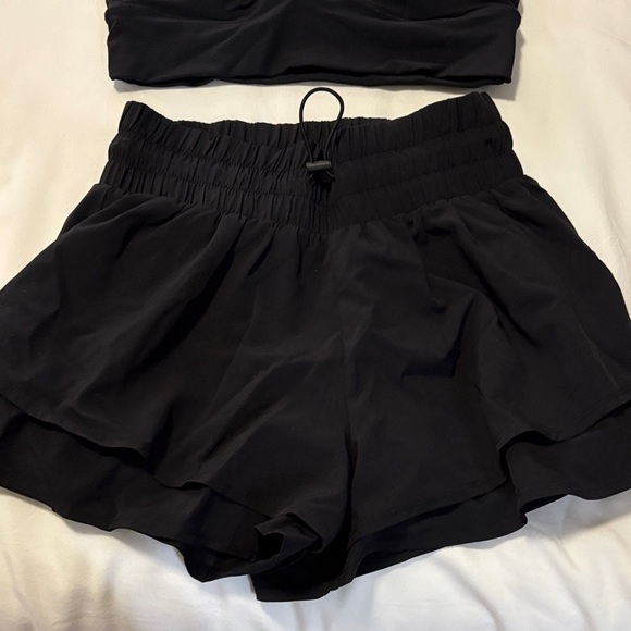 Black and White Strappy Top and Skirt/Shorts Set - Picture 3 of 8